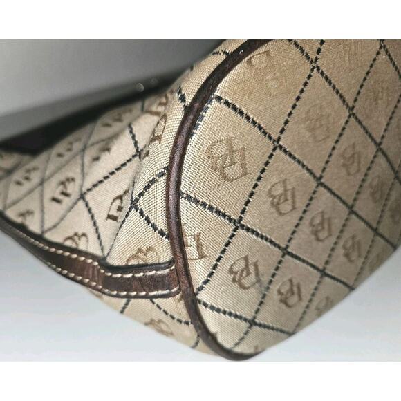 Dooney & Bourke Signature Diamond Jacquard Small Handbag Brown 11x8x5 - Picture 8 of 16